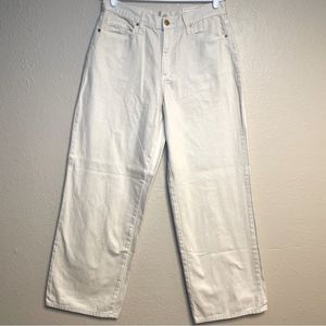 Cream Off White Straight Wide Leg Universal Thread Denim Jeans Size 10